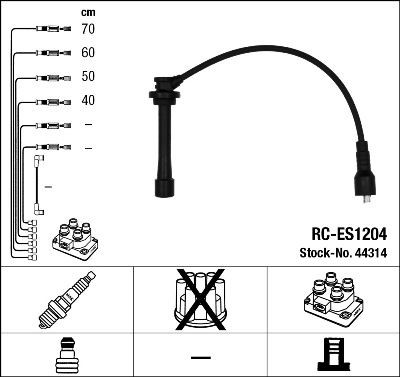NGK Tennplugg kabelsett 44314 NGK 44314 Pluggledninger Suzuki Vitara LY pris