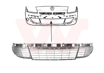 Grelha de ventilador, pára-choques VAN WEZEL 4380590 VAN WEZEL 4380590: Grelha parachoques Renault LAGUNA 2008