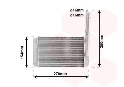 VAN WEZEL Výmenník tepla vnútorného kúrenia 18006132 Kúrenie / Ventilácia FORD Transit Mk3 Van (VE6): Výmenník tepla vnútorného kúrenia VAN WEZEL 18006132
