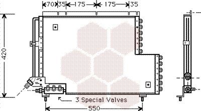 VAN WEZEL Kondenzátor klimatizácie 59005081 Kondenzátor klimatizácie Volvo 964 59005081 VAN WEZEL