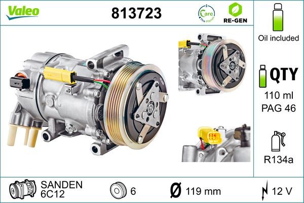 VALEO Kliimakompressor 813723 Konditsioneeri kompressor VALEO 505 813723 odav