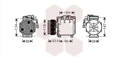 Aircopomp VAN WEZEL 3200K212 VAN WEZEL 3200K212 Airco-compressor MITSUBISHI LANCER 1999