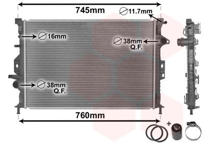 Radiatore motore VAN WEZEL 18002425 VAN WEZEL 18002425 costo Radiatore Ford MONDEO 2012