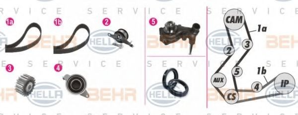 HELLA Kamremssats med vattenpump 8MP 376 806-811 8MP 376 806-811 HELLA vattenpumpar + kamremssats Toyota STARLET