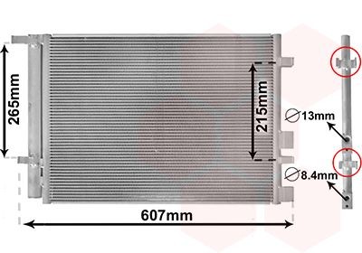 VAN WEZEL Condensor voor airco 82005244 Hyundai i30 Condensator, airconditioning VAN WEZEL 82005244