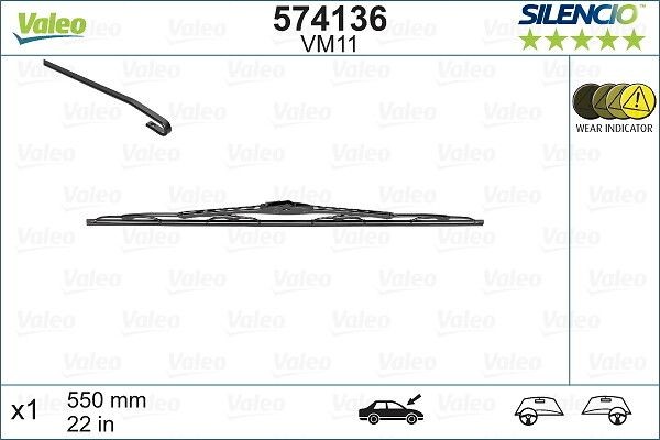 VALEO Vindusvisker 574136 Vindusviskere VALEO Chevrolet AGILE 574136