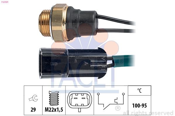 FACET Temperaturkontakt, kølerventilator 7.5131 7.5131 Temperaturkontakt kølerventilator OPEL MANTA FACET