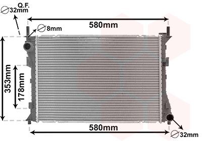 VAN WEZEL Radiateur du moteur 18002400 18002400 Radiateur de refroidissement moteur VAN WEZEL FORD FOCUS