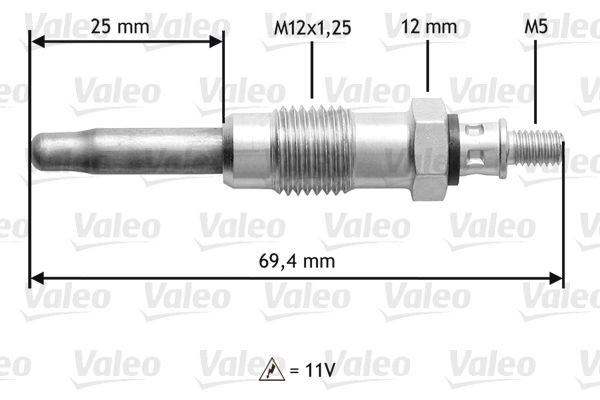 VALEO Kvēlsvece 345107 Kvēlsveces VALEO MOKKA 345107 lēti