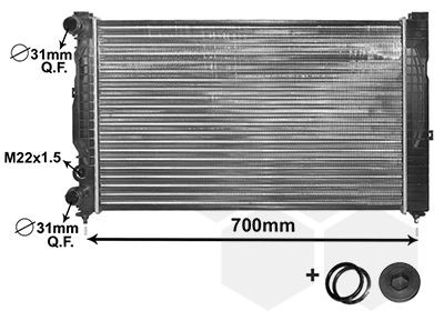 Radiador, arrefecimento do motor VAN WEZEL 03002123 VAN WEZEL 03002123 Radiadores refrigeração SKODA SUPERB 2002