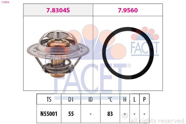 FACET Kühlwasserthermostat 7.8304 Kühlmittelreglergehäuse FACET THEMA 7.8304 günstig
