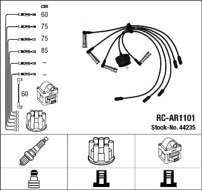 NGK Kit cavi candele 44235 44235 costo Cavi candele ALFA ROMEO MITO NGK