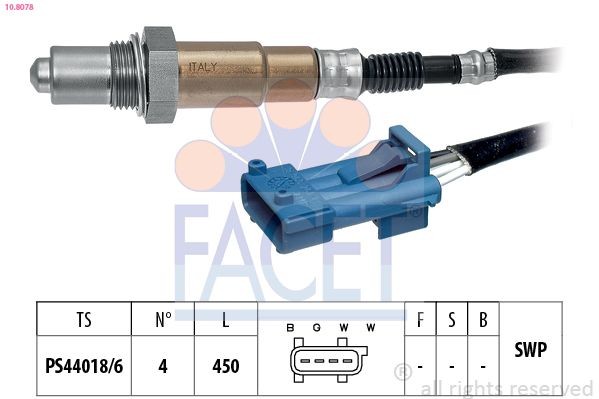 FACET Lambda sonda 10.8078 10.8078 Lambda sonda PEUGEOT 605 FACET