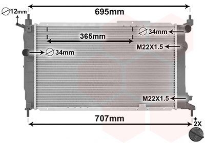 VAN WEZEL Radiador, arrefecimento do motor 37002091 VAN WEZEL 37002091 Radiador, arrefecimento do motor