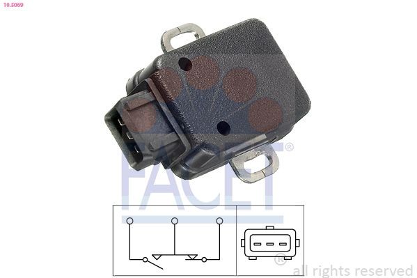 FACET Snímač polohy żkrtiacej klapky 10.5069 FACET Senzor żkrtiacej klapky BMW 10.5069