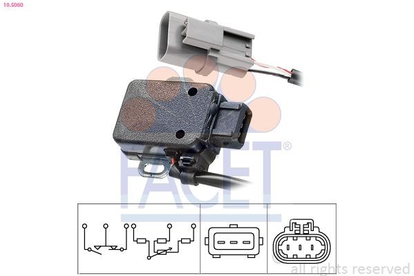 FACET Sensor, posição borboleta 10.5060 Sensor tps FACET Mazda TRIBUTE 10.5060