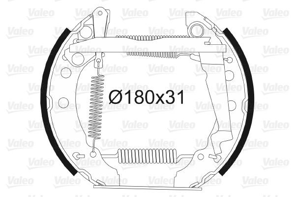 VALEO Bremsesett, trommebremse 554853 Trommelbremser VALEO Audi A4 554853