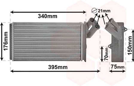 Výmenník tepla vnútorného kúrenia VAN WEZEL 09006129 VAN WEZEL 09006129 Radiátor kúrenia CITROËN JUMPY 2004