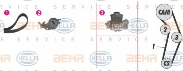 HELLA Wasserpumpe + Zahnriemensatz 8MP 376 813-841 8MP 376 813-841 HELLA NISSAN Zahnriemensatz
