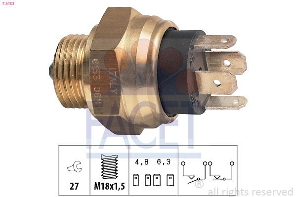 FACET Interruttore, Luce di retromarcia 7.6153 7.6153 Interruttore retromarcia FACET RENAULT 9 costo