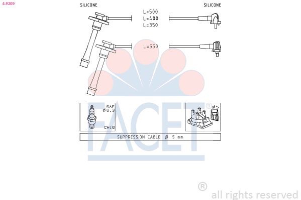 FACET Bougiekabels 4.9209 Bougie, kabel FACET i30 4.9209 goedkoop