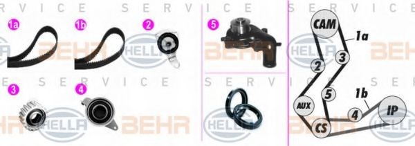 HELLA Kit cinghia distribuzione, pompa acqua 8MP 376 819-801 8MP 376 819-801 costo Kit cinghia di distribuzione CHEVROLET LACETTI HELLA