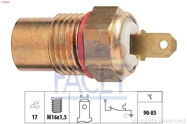 FACET Θερμικός διακόπτης, βεντιλατέρ ψυγείου 7.5258 Βαλβίδα βεντιλατέρ FACET CARENS 7.5258 φθηνά