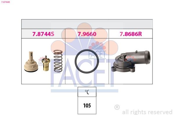 FACET Kühlwasserthermostat 7.8744K 7.8744K FACET VW Thermostat