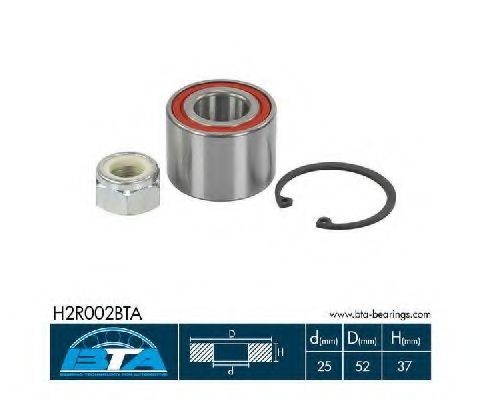 BTA Wheel bearing kit H2R002BTA NISSAN PRIMASTAR BTA wheel hub H2R002BTA
