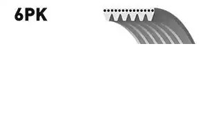 Multiriem GATES 6PK2220XS GATES Micro-V UNIQUE FIT 6PK2220XS Poly-V-snaar CHEVROLET CAPTIVA 2011