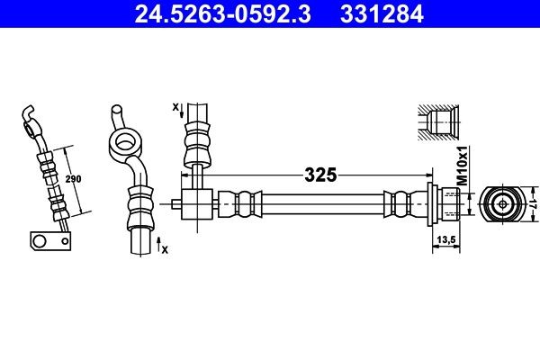 ATE Bremseslange 24.5263-0592.3 Bremseslange ATE PROACE VERSO 24.5263-0592.3 billige