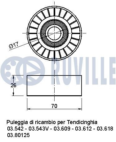 RUVILLE Galoppino guidacinghia, cinghia Poly-V 55062 55062 costo Galoppino HONDA CITY RUVILLE