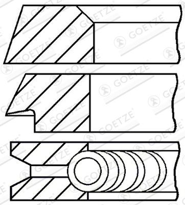 GOETZE ENGINE Virzuļa gredzenu komplekts 08-394600-00 Virzuļu gredzeni GOETZE ENGINE Volkswagen AMAROK 08-394600-00
