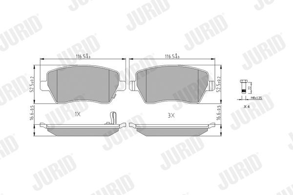 JURID Bromsbelägg 573255J JURID 573255J Bromsbelägg NISSAN Micra IV Hatchback (K13) 1.2 77 hk 2017