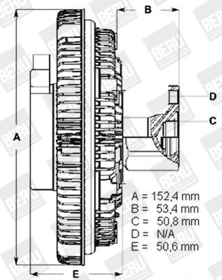 BERU Koppeling, radiateurventilator LK114 Suzuki SAMURAI Ventilator koppeling BERU LK114