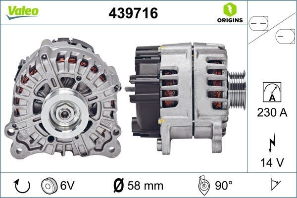 VALEO Dynamo / Alternator 439716 VALEO 439716 Alternator LDV V80 goedkoop