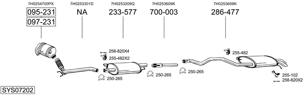 BOSAL Mellempotte 285-083 Midterste lyddæmper BOSAL Fiat IDEA 285-083