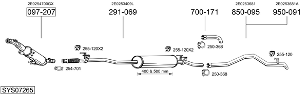 BOSAL Esimene summuti 285-829 BOSAL 285-829 Esimene summuti Saab 9-5 Kombi odav