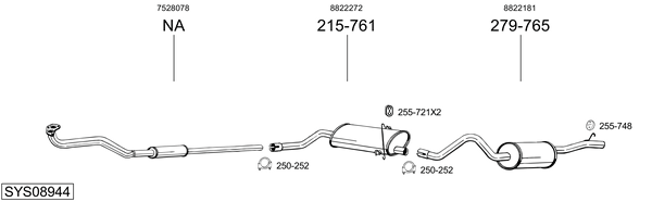 BOSAL Pakoputki 823-849 800 Hatchback (XS) pakoputki BOSAL 823-849