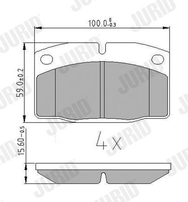 JURID Remblokken 571276J JURID 571276J Remblok Carlton Mk2 Sedan prijs