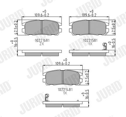 JURID Remblokken 572221J Remblok JURID ISUZU 572221J