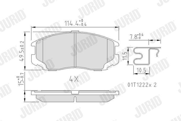 JURID Bromsbelägg 572441J 572441J JURID bromsbelägg sport DAIHATSU SIRION
