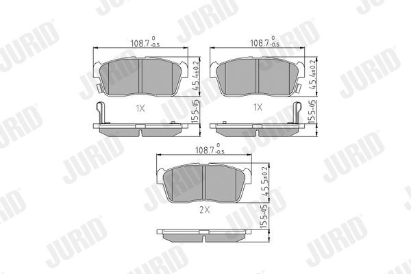 JURID Bromsbelägg 572471J 572471J JURID bromsbelägg sport DAIHATSU SIRION