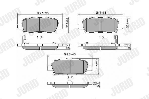 JURID Remblokken 572501J Nissan TRADE Race-remblokken JURID 572501J