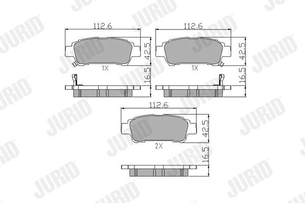 JURID Bremsbeläge 572512J Preis Toyota _CLM2_, _ACM2_ Bremsklötze 572512J JURID
