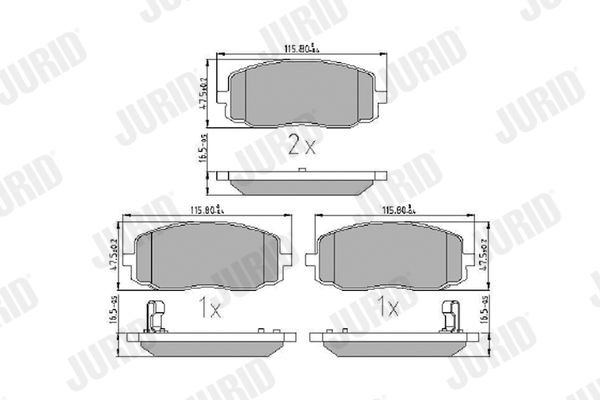JURID Bremseklosser 572526J Bremsebelegg JURID Hyundai i20 572526J