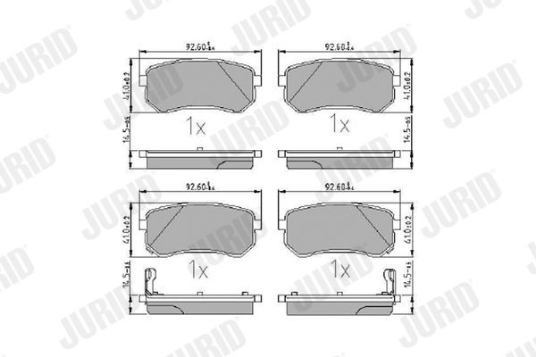 JURID Kit pastiglie freni 572527J 572527J costo Pastiglie dei freni HYUNDAI SONATA JURID