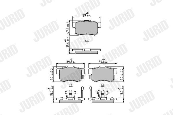 JURID Piduriklotsid 572544J Pidurikattekomplekt, ketaspidur JURID ACCORD 572544J odav