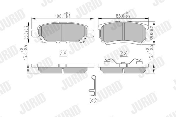 JURID Brzdové doštičky/platničky 572547J Brzdové doštičky / platničky JURID Dodge GRAND CARAVAN 572547J