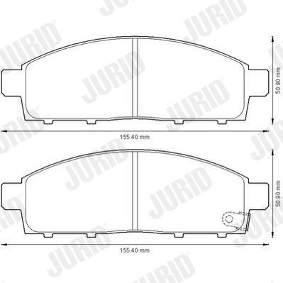 Plaquettes de frein JURID 572574J JURID 572574J Plaquettes de frein avant et arrière Mitsubishi L 200 2018